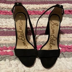 Black 4 inch Sam Edelman fat heels. Only worn ONCE for party. VERY comfortable:)